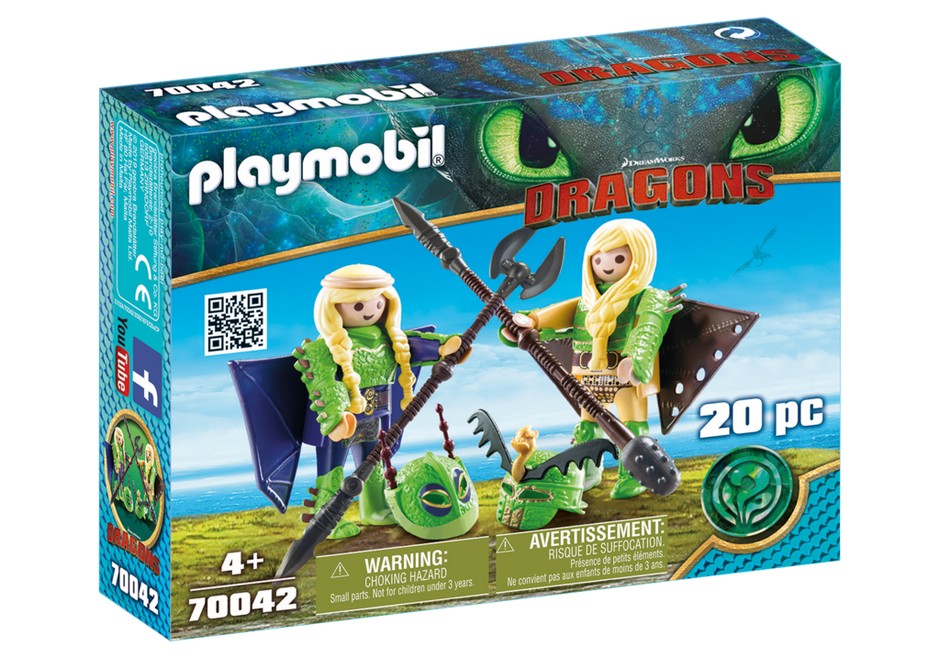 PLAYMOBIL 70042 COMO ENTRENAR A TU DRAGON - BRUSCA Y CHUSCO CON TRAJE
