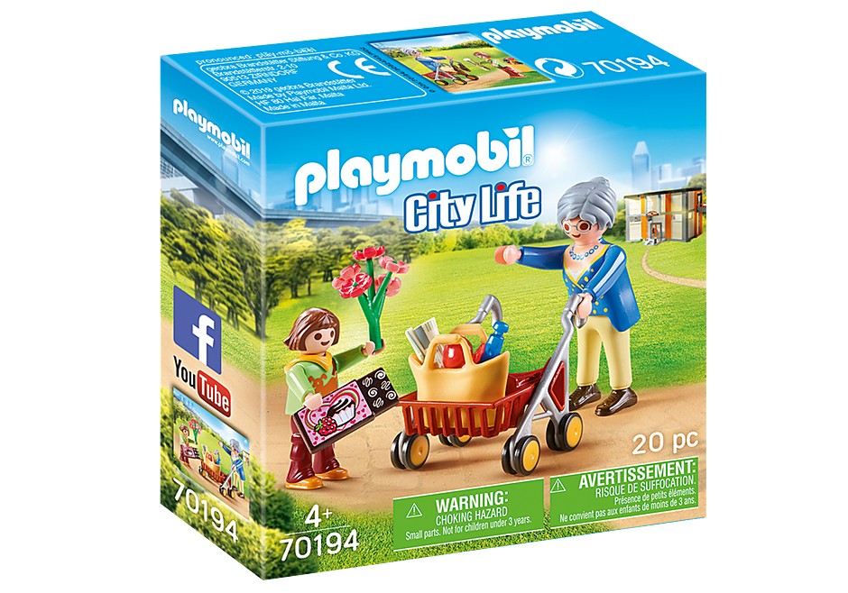 PLAYMOBIL SERIE HOSPITAL 2019 70194 ABUELA CON NIETO Y ANDADOR