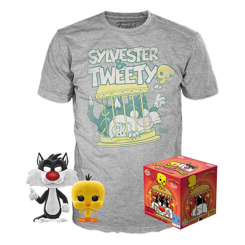 FUNKO POP CAMISETA Y FUNKO EXCLUSIVO LOONEY TUNES - SYLVESTRE Y PIOLIN
