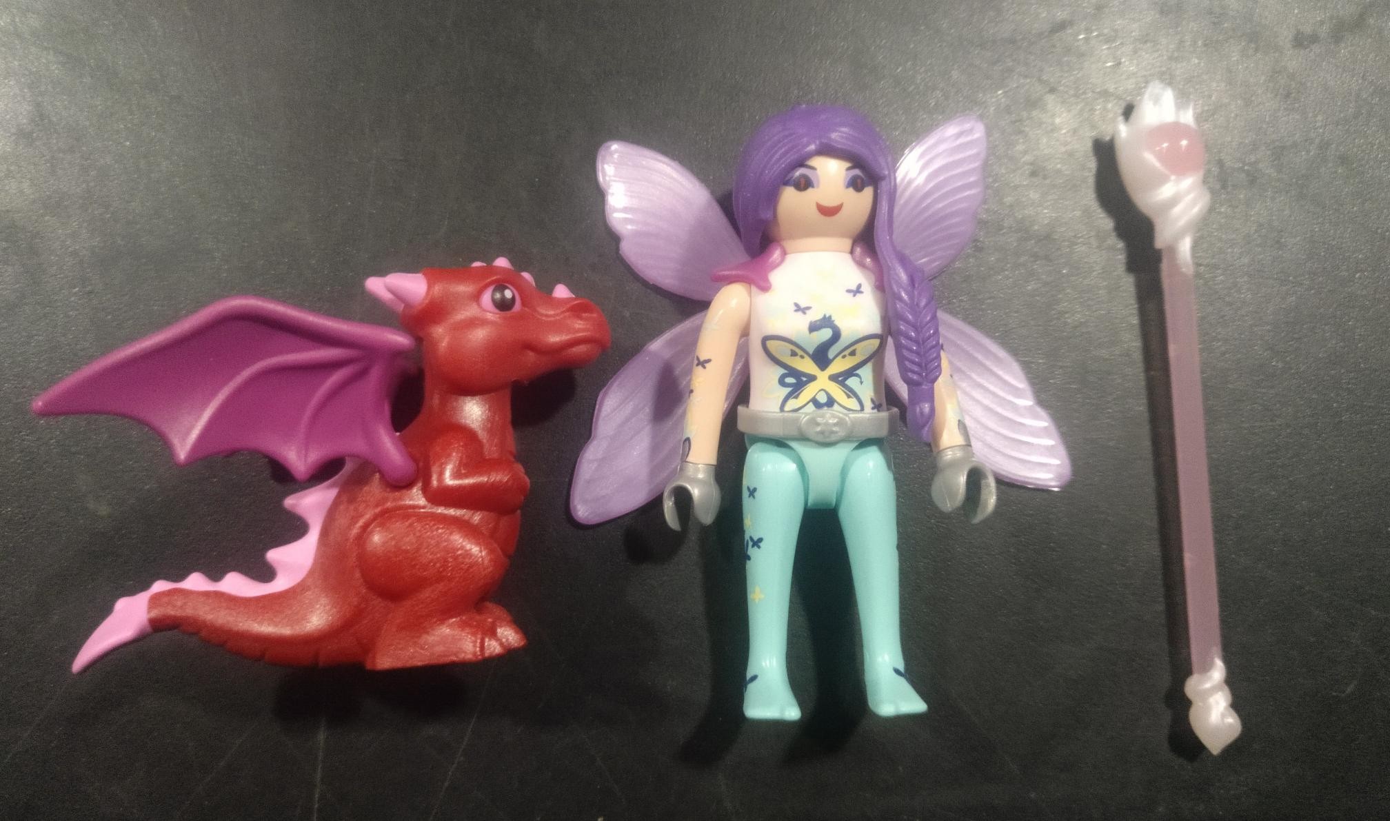 PLAYMOBIL HADA COMPLETA CON PEQUEÑO DRAGON ROJO - 26/12/19