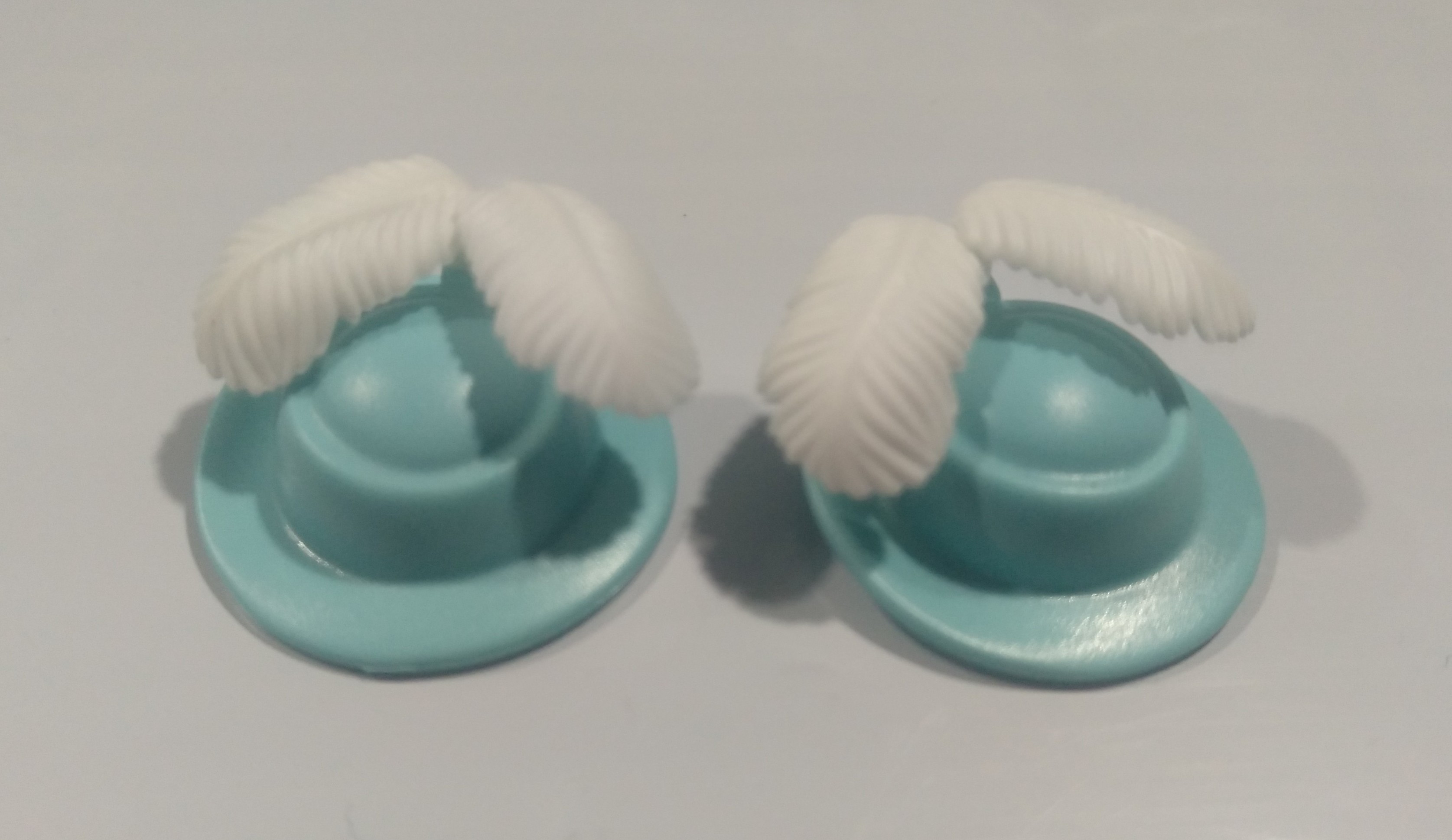 PLAYMOBIL PAREJA GORRO VICTORIANO AZUL CON PLUMAS - PIEZAS 20/3/22