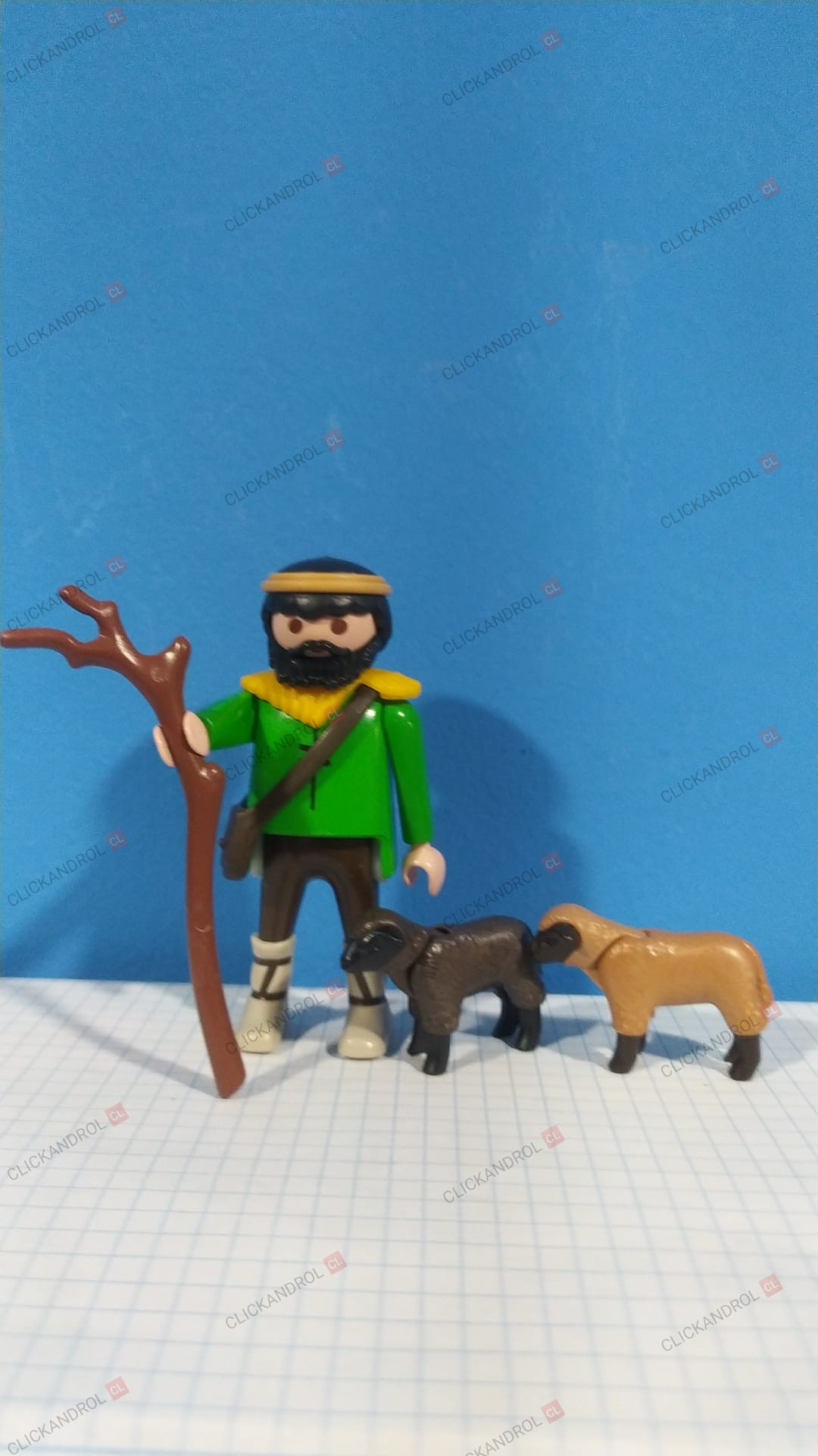 PLAYMOBIL ALDEANO , PASTOR CON OVEJAS PEQUEÑAS , BELEN - 16/11/18