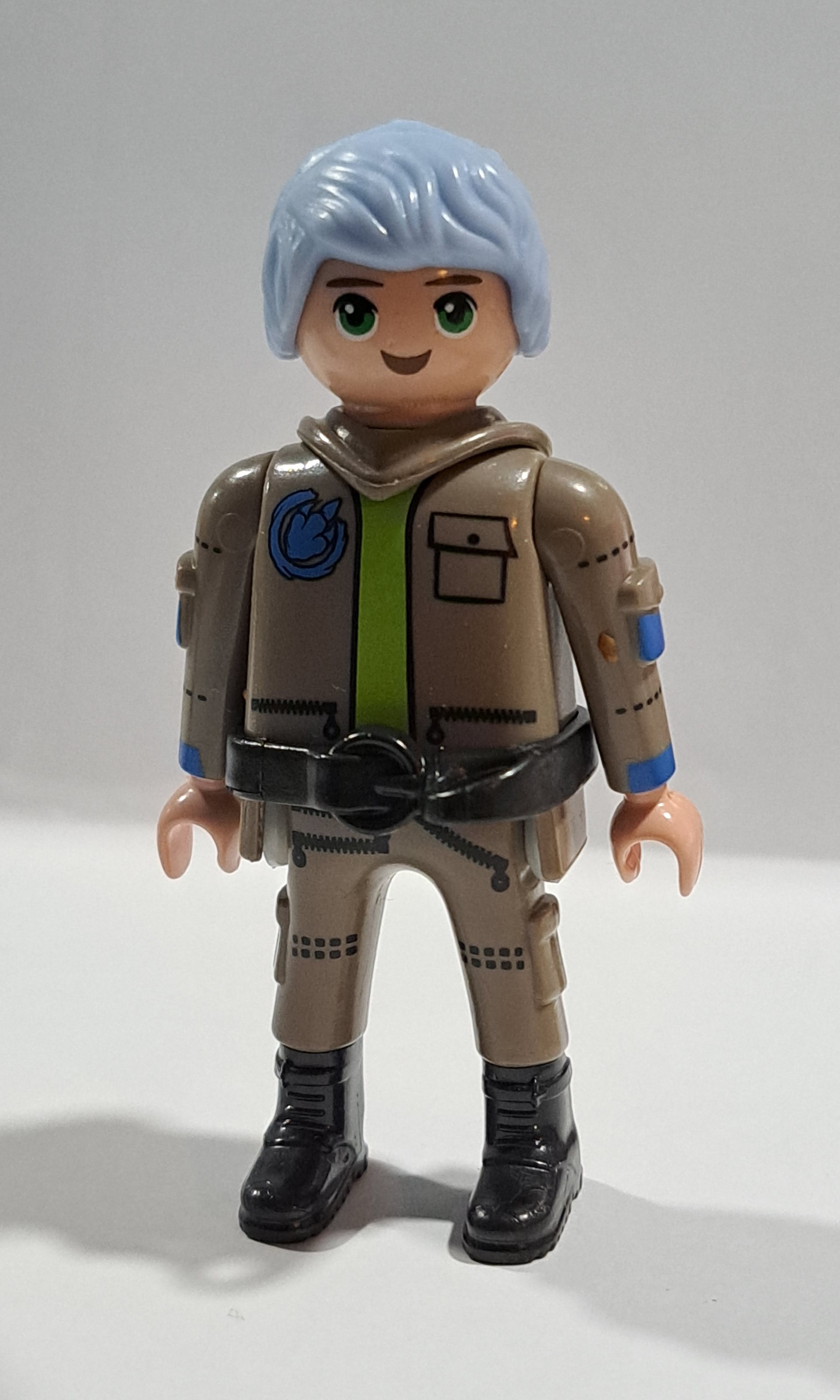 PLAYMOBIL FIGURA TRABAJADOR CON DINOSAURIOS DE PELO AZUL - 16/6/23