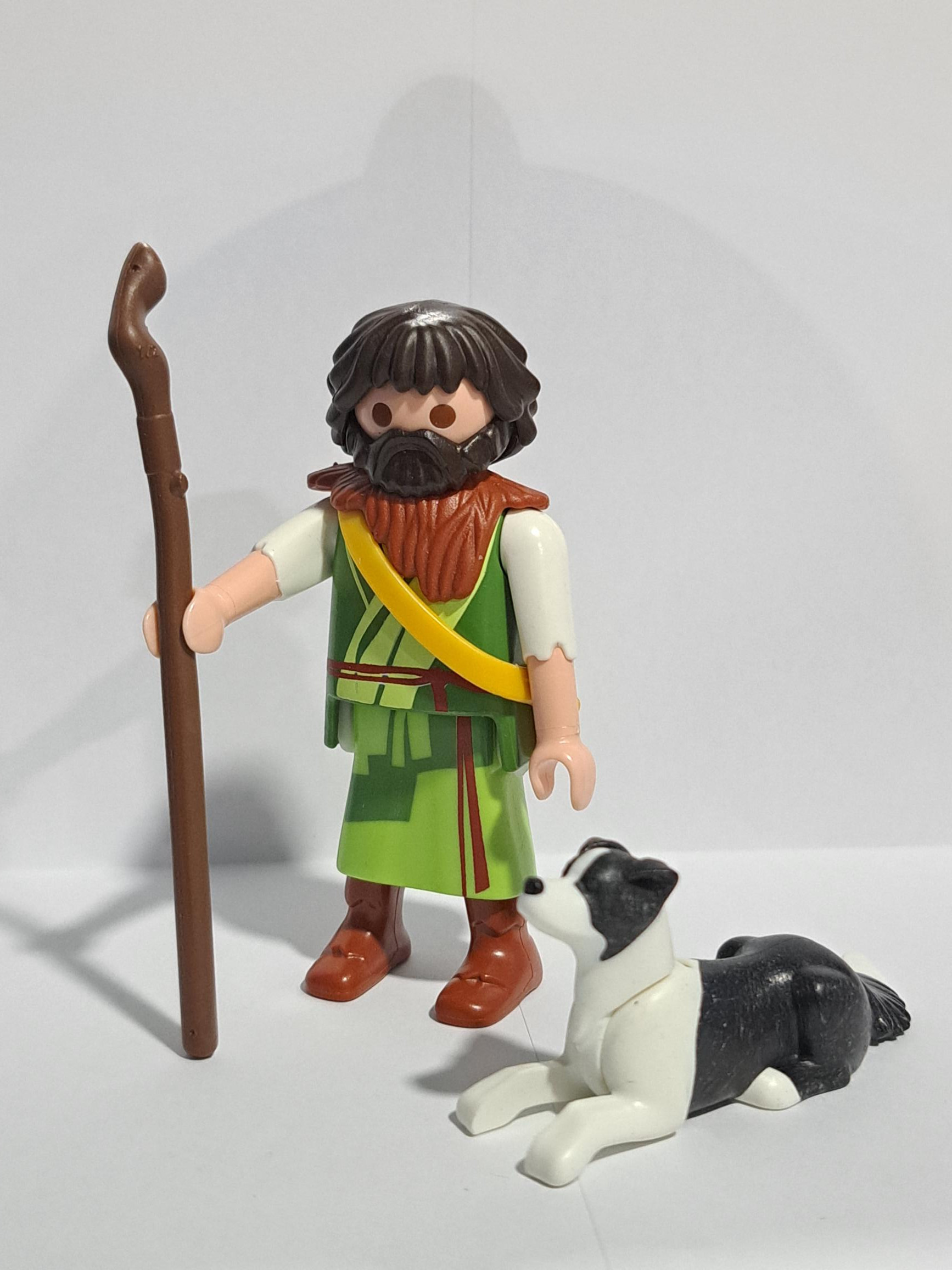 PLAYMOBIL ALDEANO , PASTOR CON PERRO , MEDIEVAL , BELEN - 16/8/23