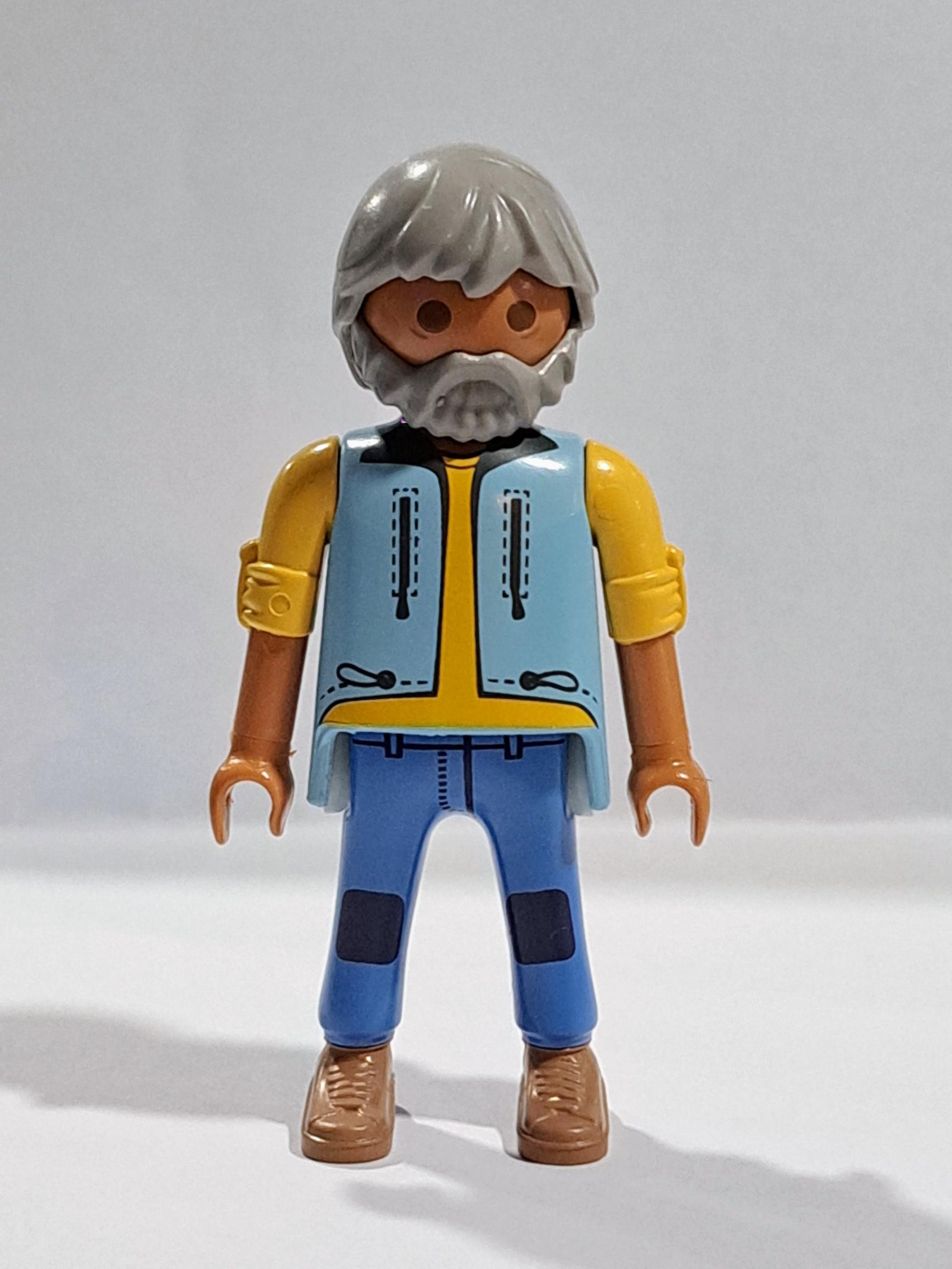 PLAYMOBIL FIGURA ABUELO PELO GRIS MODERNO - 17/5/20
