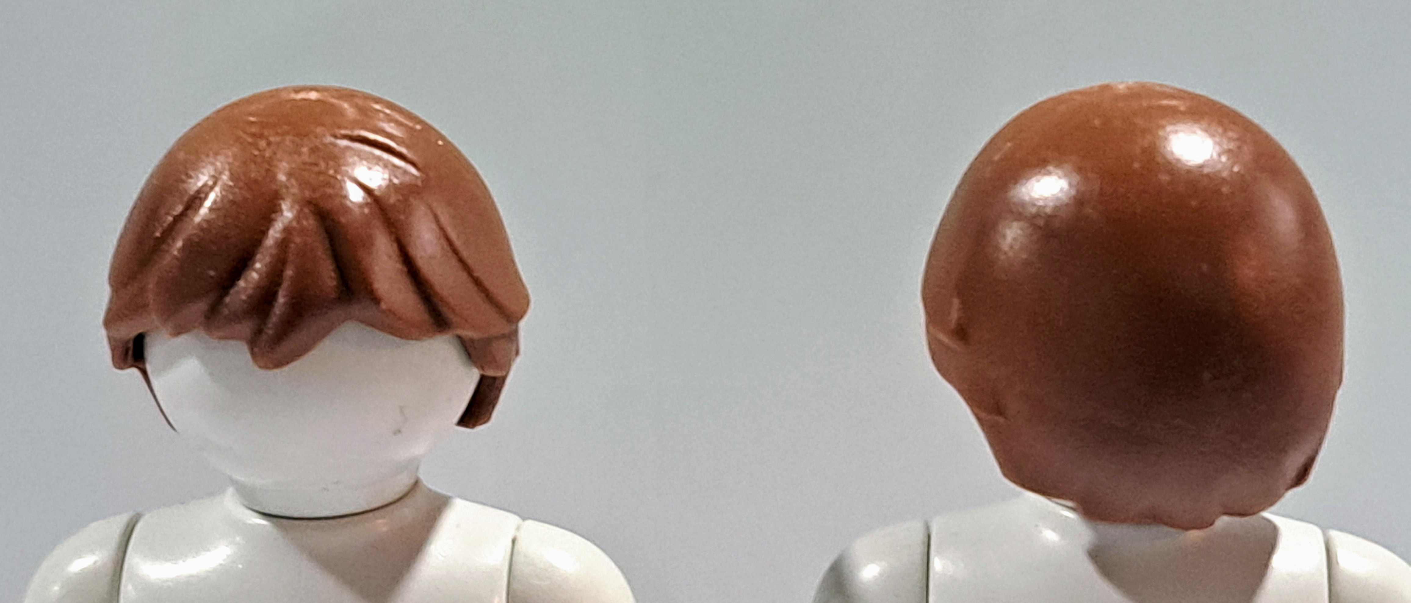 PLAYMOBIL 2X PELUCA COLOR MARRON LISO, REDONDO - 3/3/19
