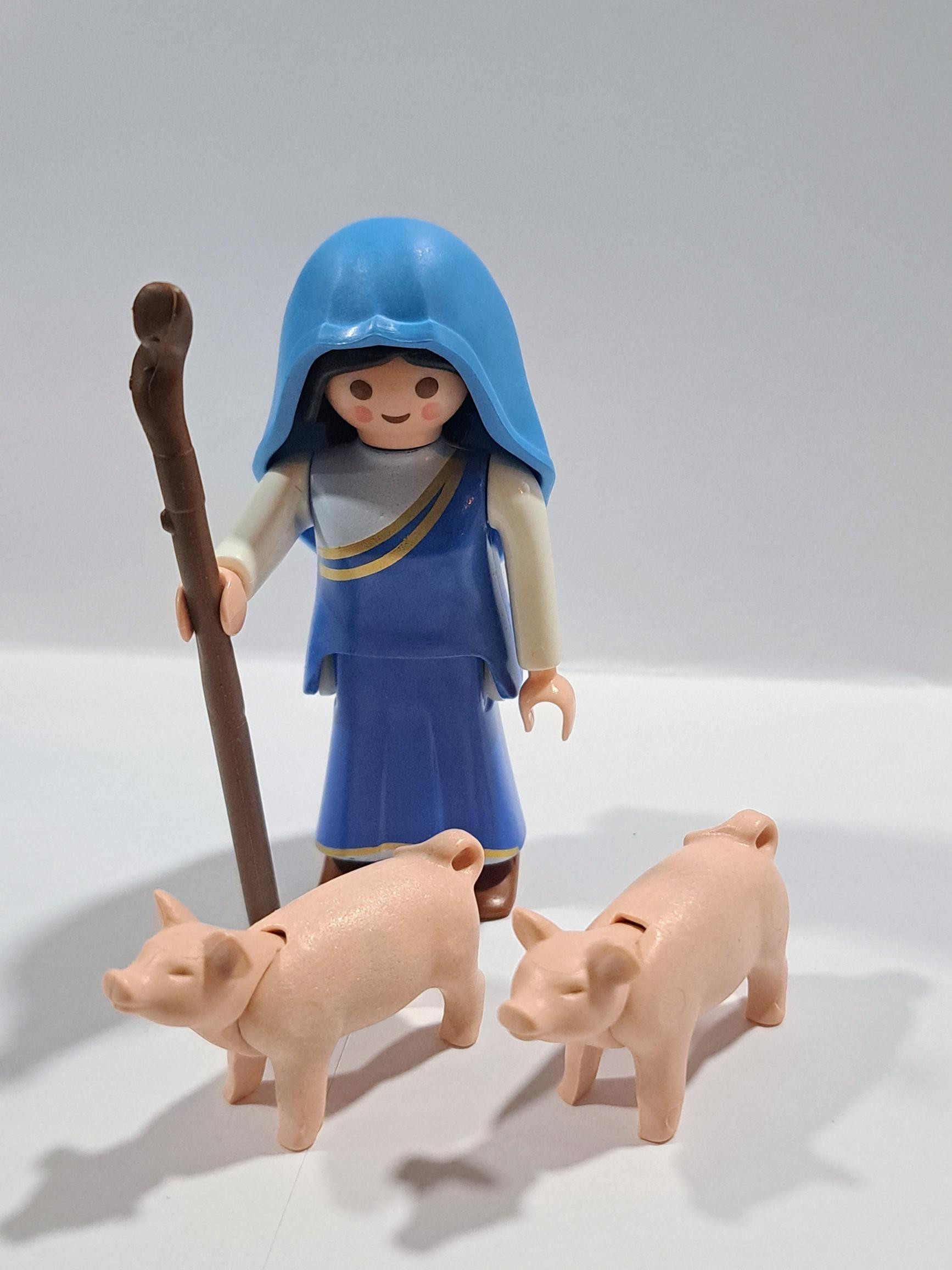 PLAYMOBIL MARIA CON CERDOS , ALDEANA , BELEN - 21/3/18