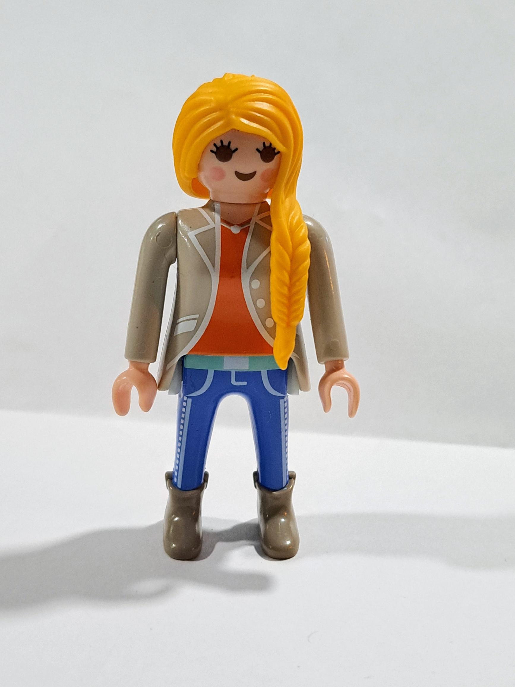 PLAYMOBIL FIGURA CHICA RUBIA PANTALON AZUL - 13/11/16
