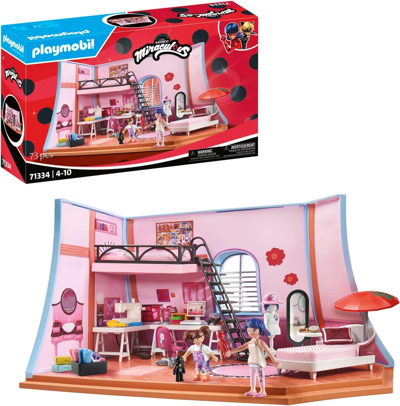 PLAYMOBIL LADYBUG , MIRACULOUS 71334 LOFT DE MARINETTE