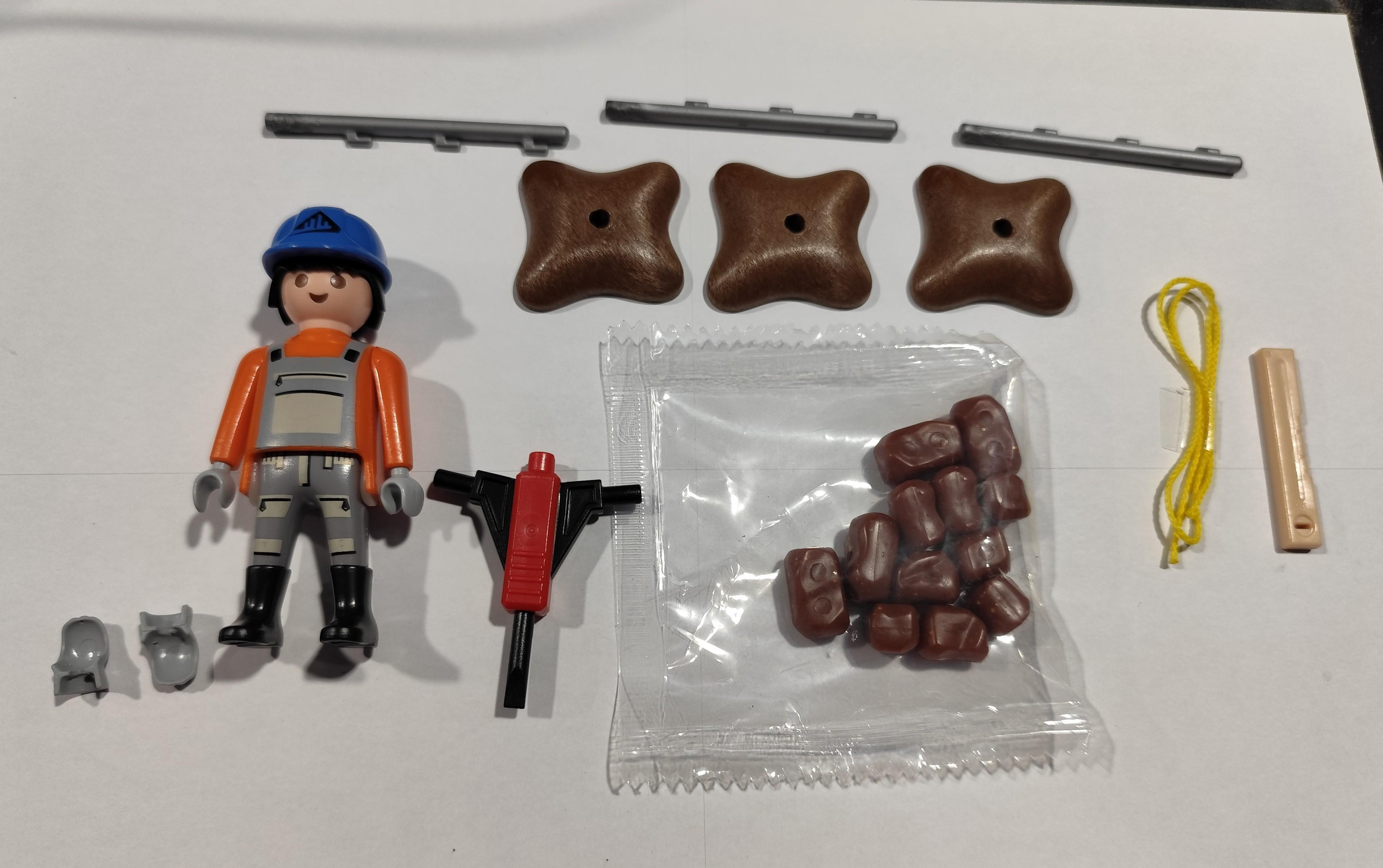 PLAYMOBIL OBRERO CONSTRUCCION CON ACCESORIOS Y VALLA - 17/5/20