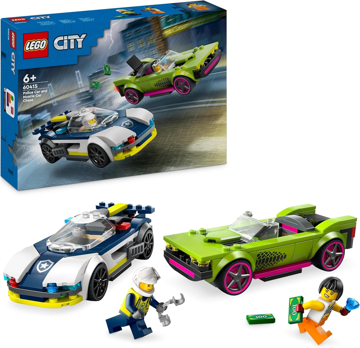 LEGO CITY - 60415 COCHE POLICIA Y LADRONA EN DEPORTIVO