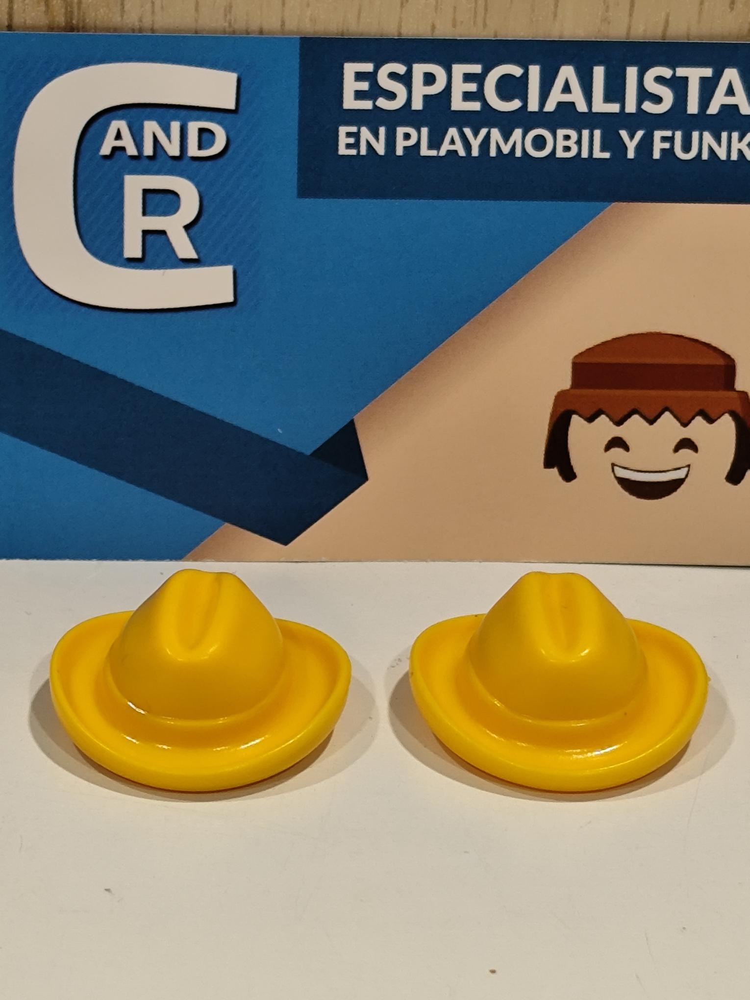 PLAYMOBIL 2X GORRO AMARILLO GRANJA , VAN GOGH - 10/11/18