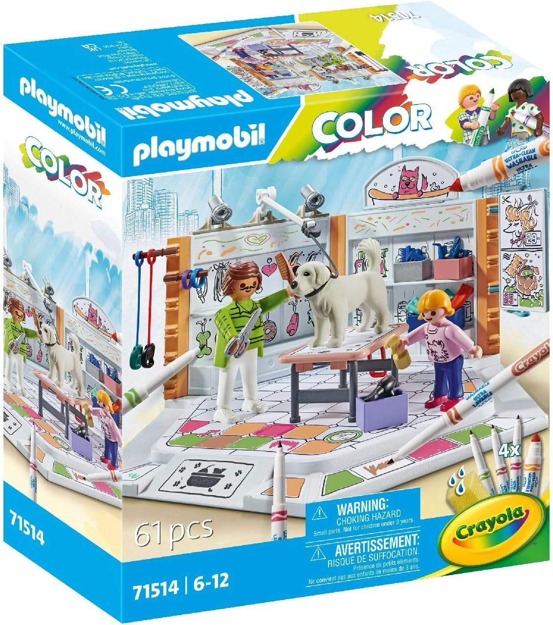PLAYMOBIL 71514 - PELUQUERIA CANINA PARA PINTAR , CON BOLIGRAFOS SOLUBLES EN AGUA