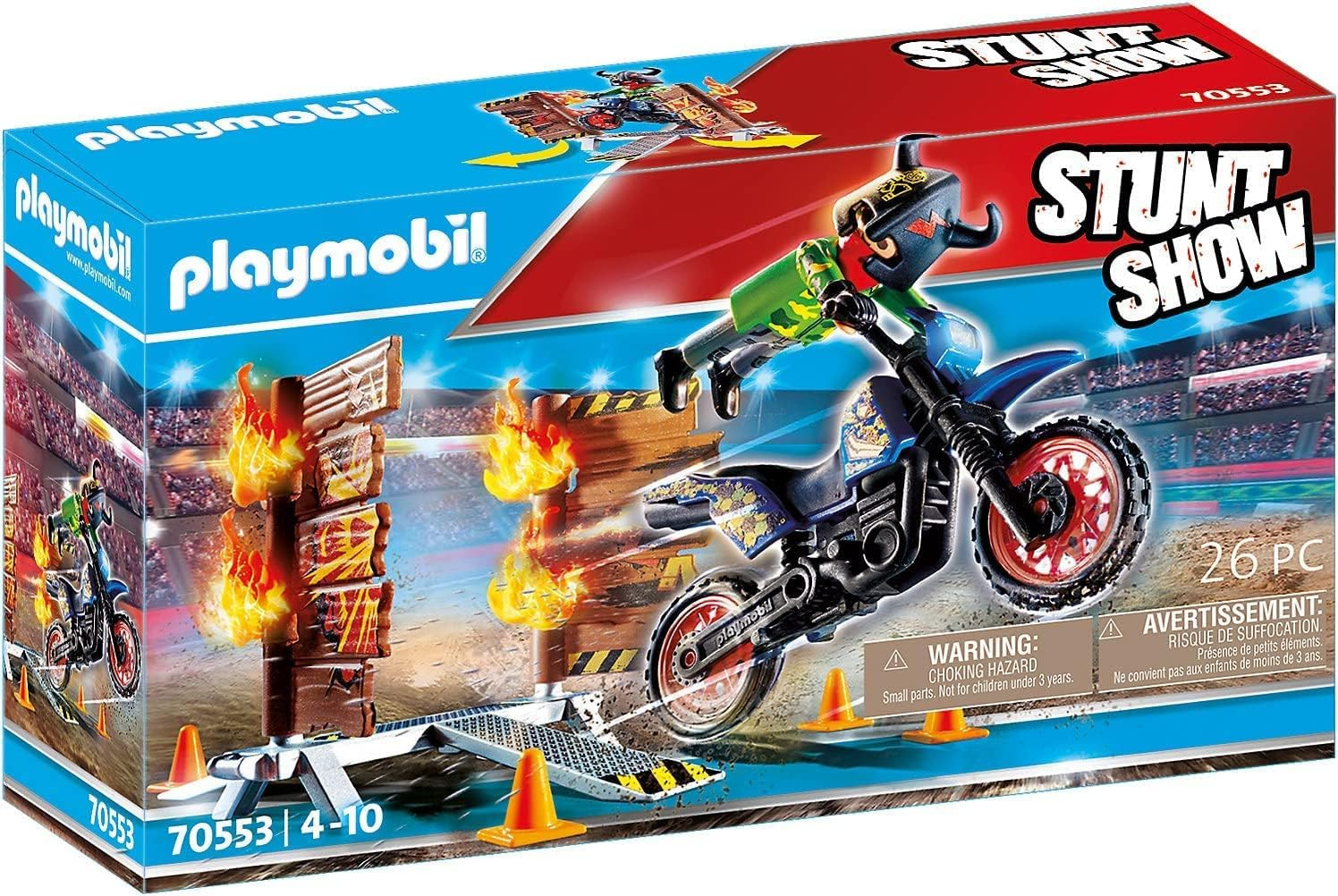 PLAYMOBIL 70553 -MOTO CON MURO DE FUEGO