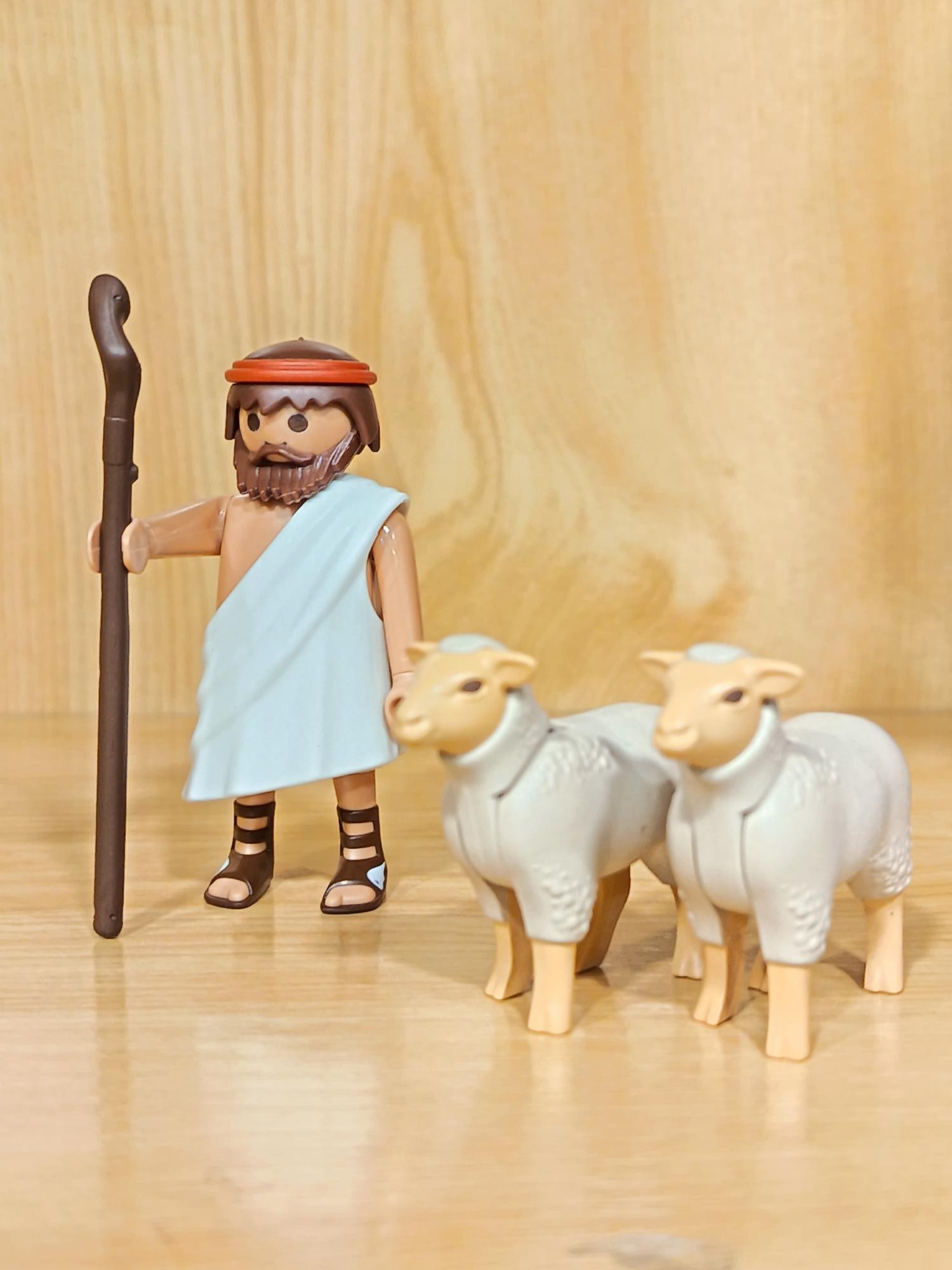 PLAYMOBIL ALDEANO CON OVEJAS , PASTOR , BELEN - 9/11/15