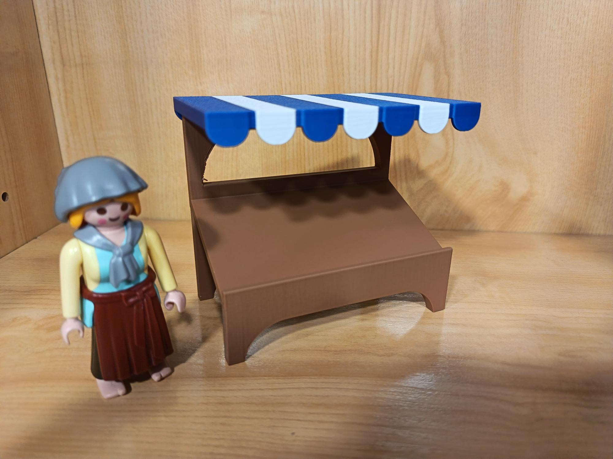 PLAYMOBIL PUESTO PARA MERCADO 3D IDEAL PARA BELEN VERSION 2 , FIGURA NO INCLUIDA