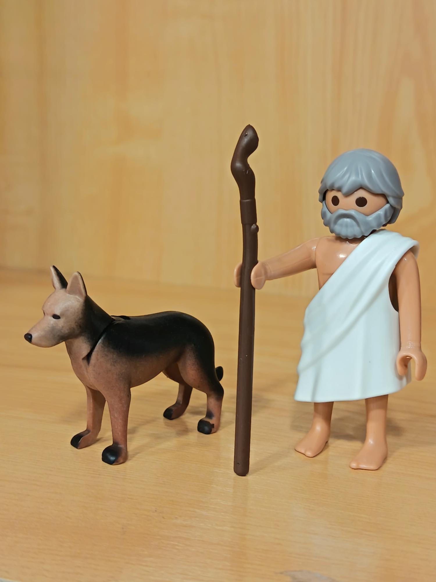 PLAYMOBIL ALDEANO , PASTOR CON SU PERRO PASTOR ALEMAN - 27/5/21