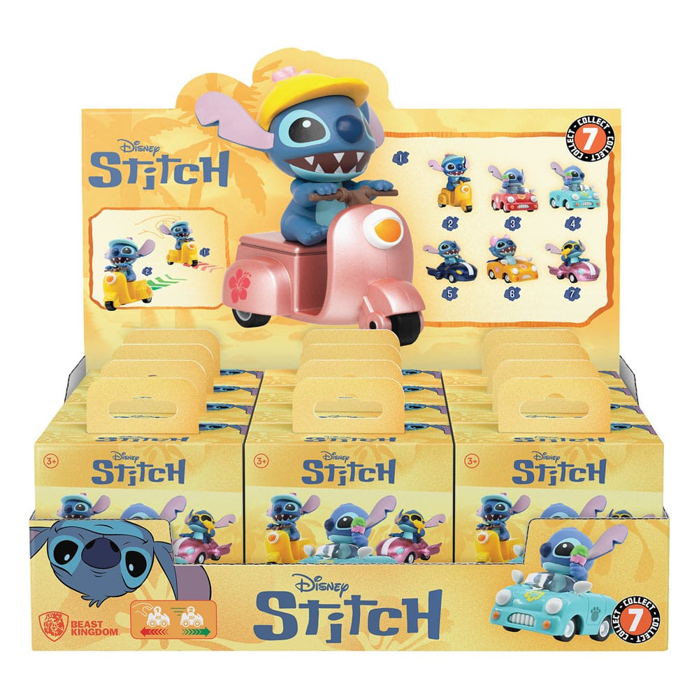 BLIND BOX Lilo & Stitch Vehículos de cuerda con Figuras Zoom