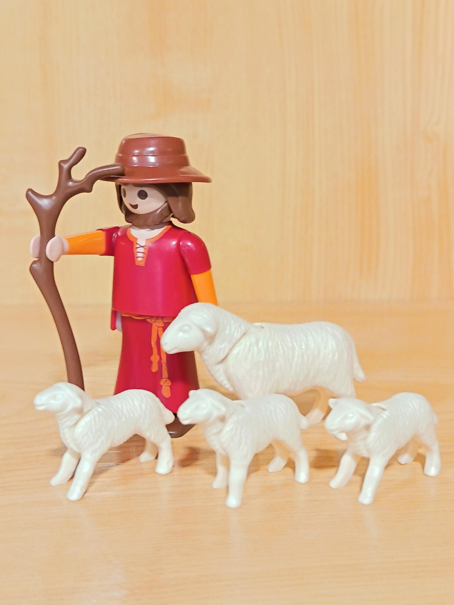PLAYMOBIL ALDEANO , PASTOR CON OVEJAS , BELEN - 10/7/25