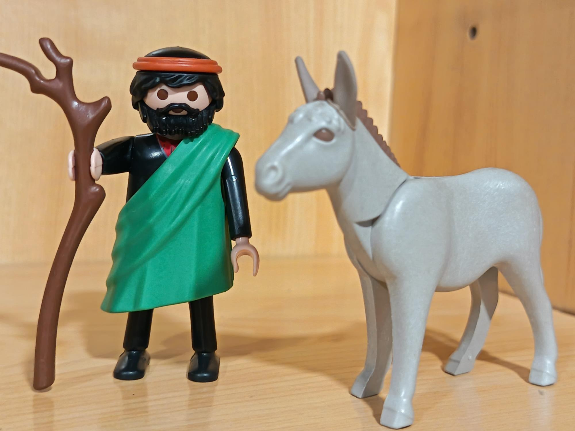 PLAYMOBIL ALDEANO , PASTOR CON BURRO , BELEN - 10/7/25