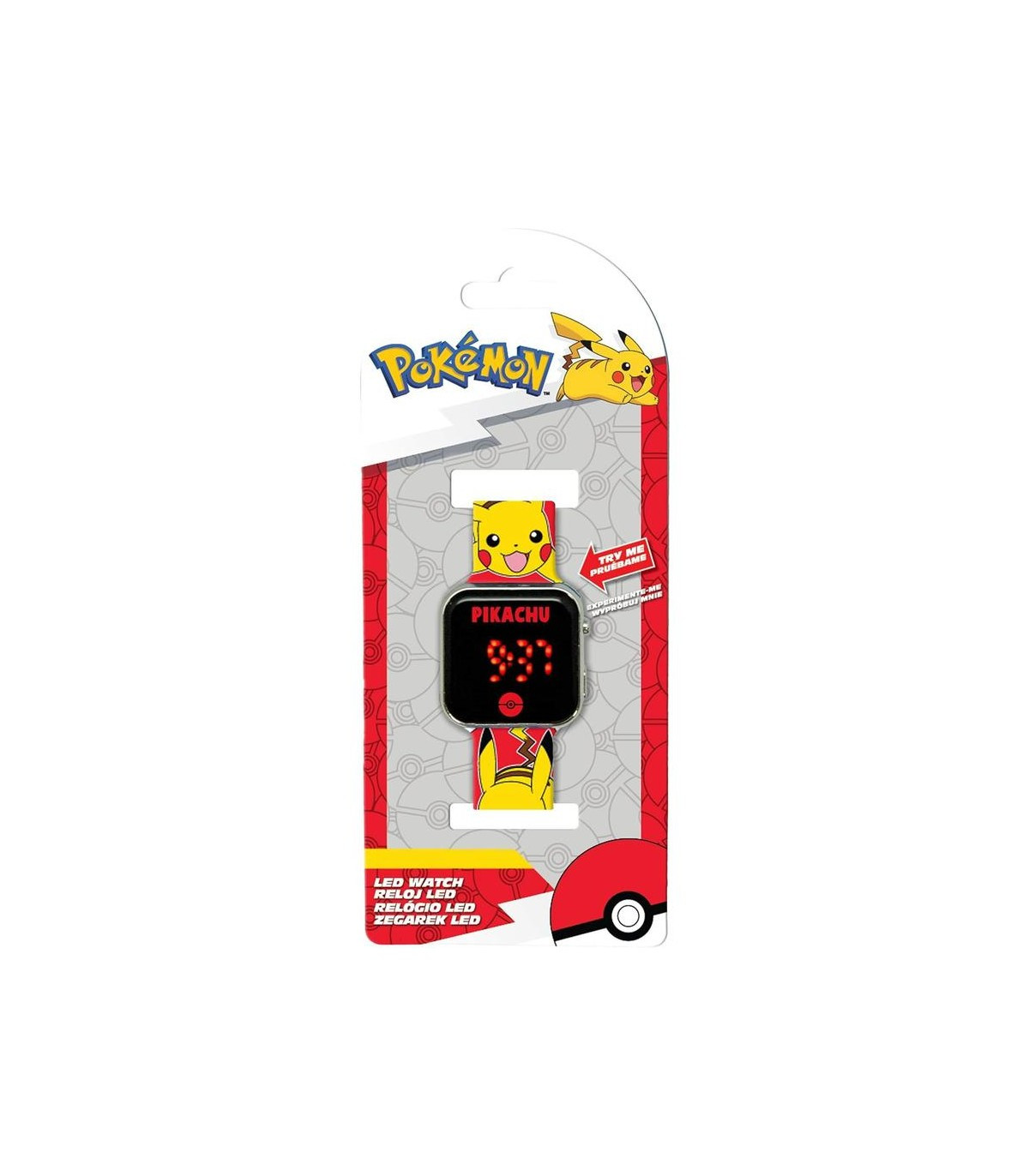 RELOJ LED POKEMON PIKACHU ROJO