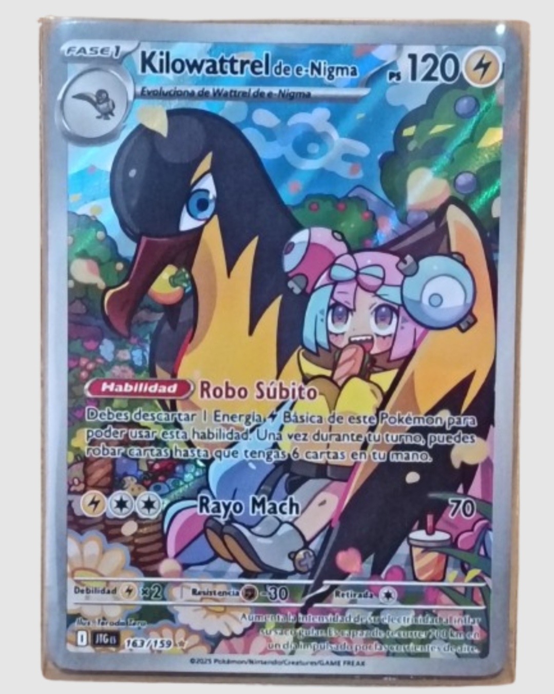 Pokémon carta kilowattrel de e-nigma 163/159
